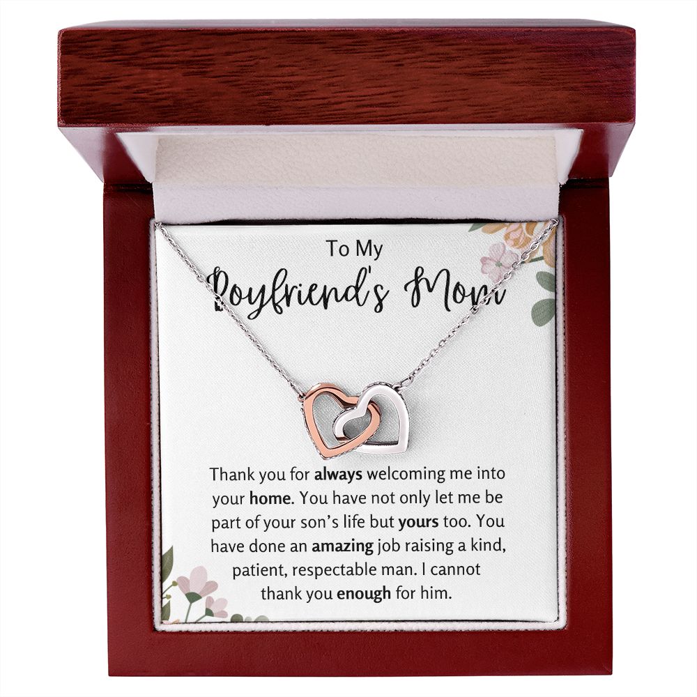 To My Boyfriend's Mom Interlocking Hearts Necklace