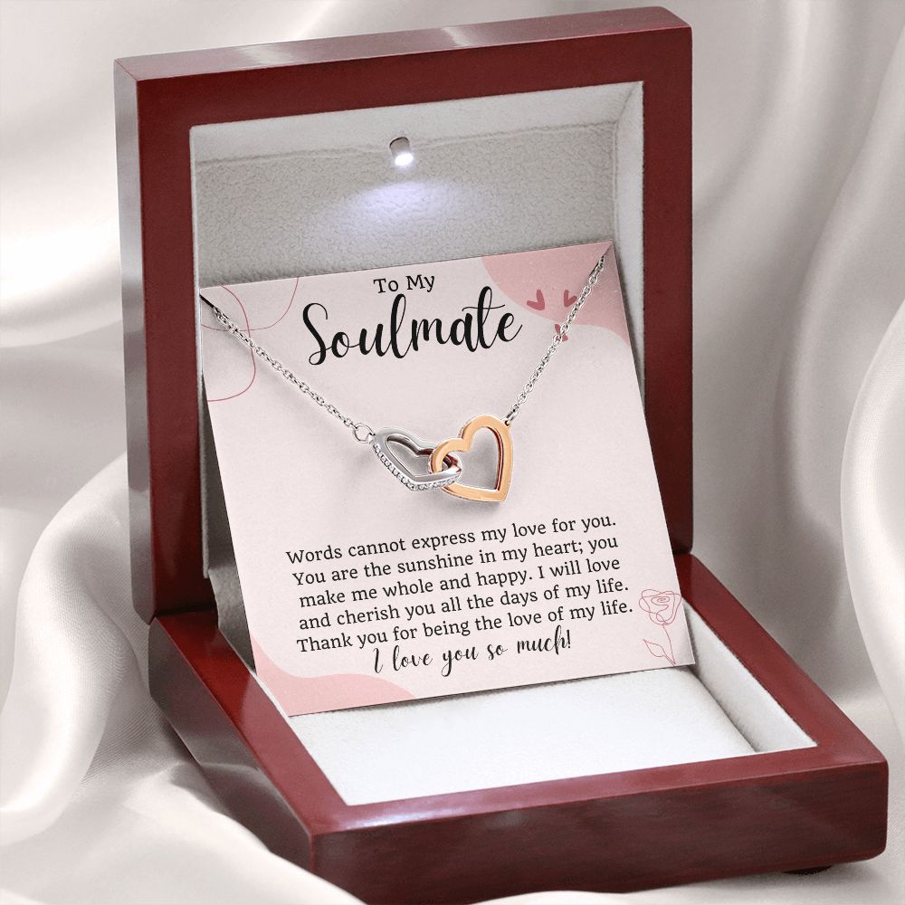 To My Soulmate Interlocking Hearts Necklace