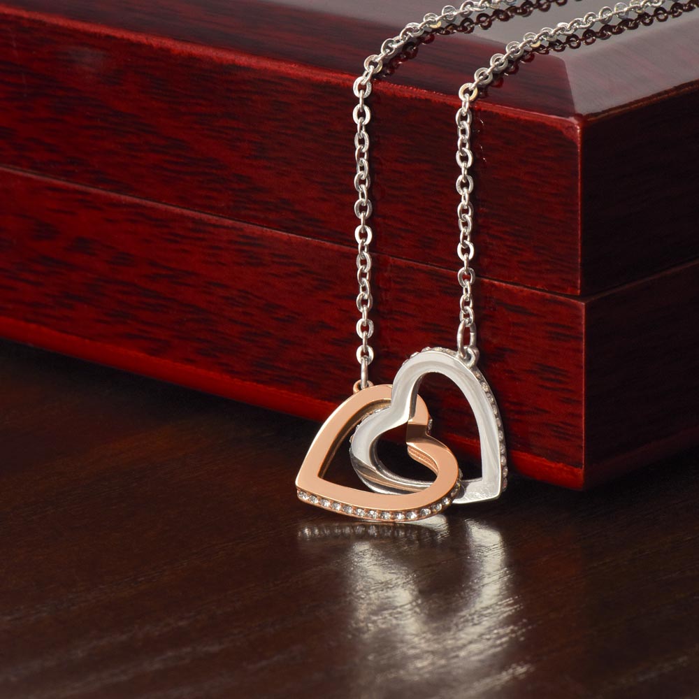 To My Bonus Mom Interlocking Hearts Necklace Gift