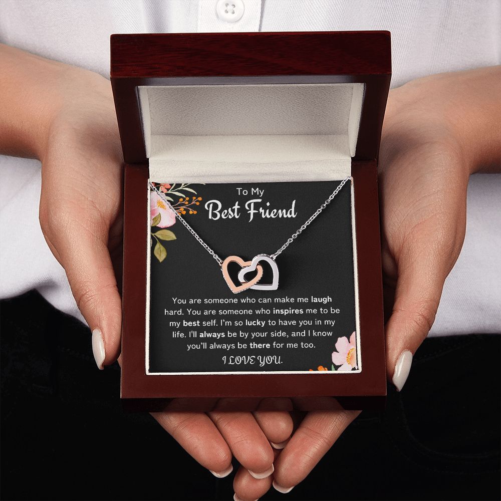 To My Best Friend Interlocking Hearts Necklace