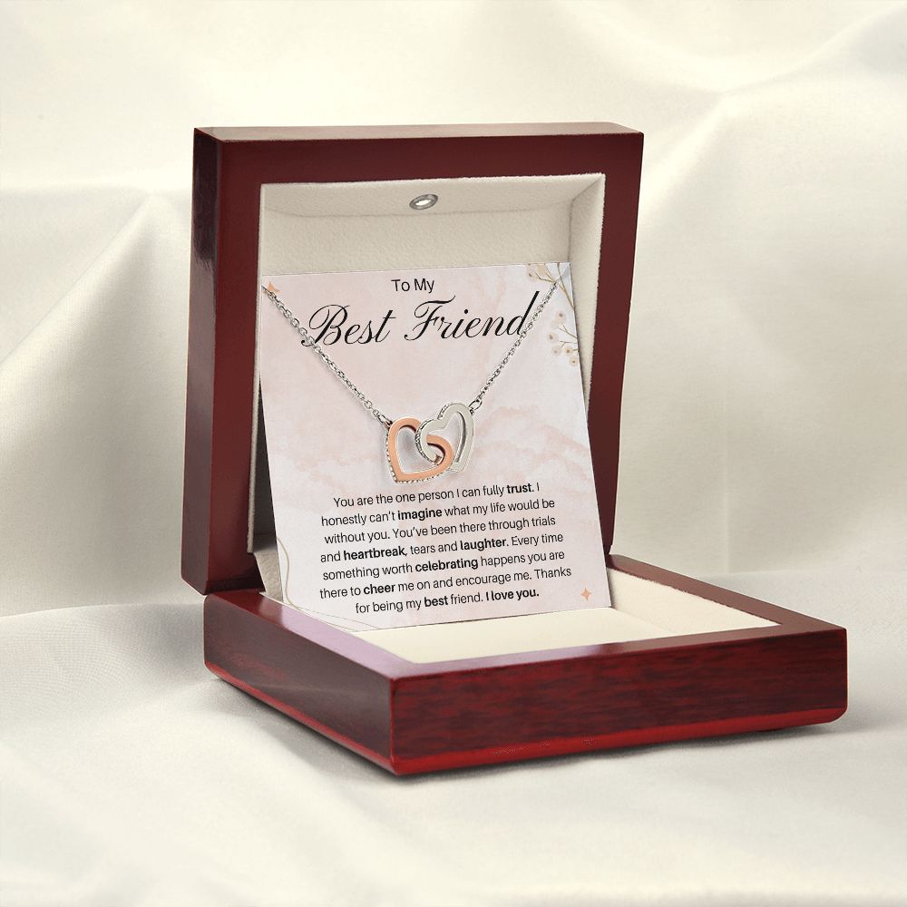 To My Best Friend Interlocking Hearts Necklace