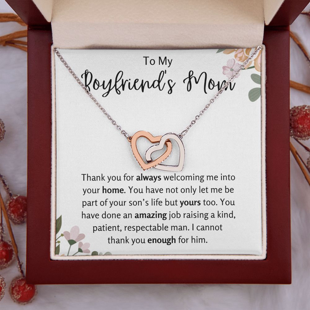 To My Boyfriend's Mom Interlocking Hearts Necklace