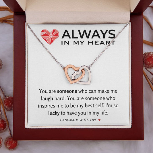 Interlocking Hearts Necklace Gift
