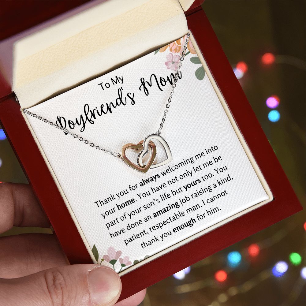 To My Boyfriend's Mom Interlocking Hearts Necklace