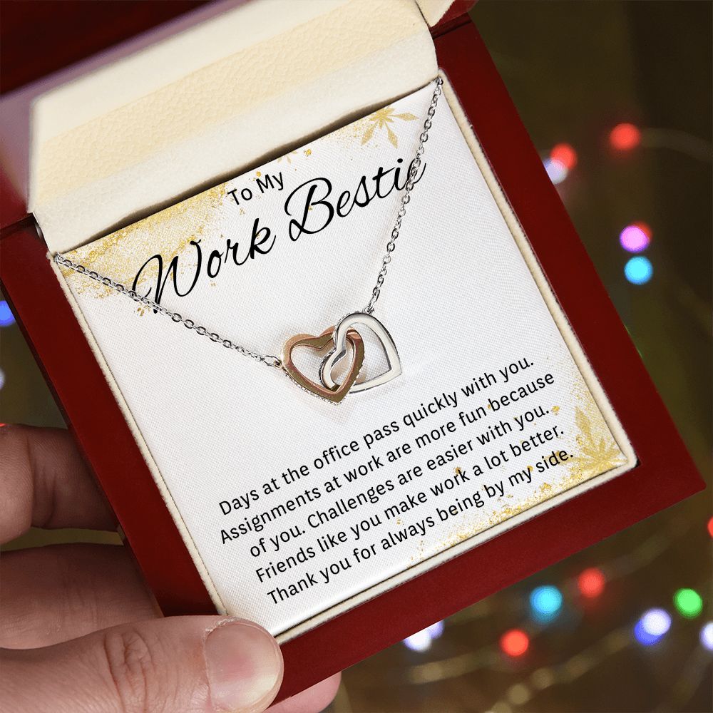 To My Work Bestie Heart Necklace