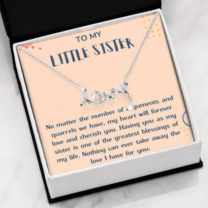 To My Little Sister Love Necklace