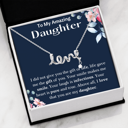 To My Amazing Daughter Love Necklace