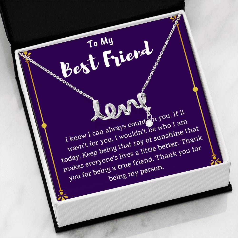 To My Best Friend Love Necklace