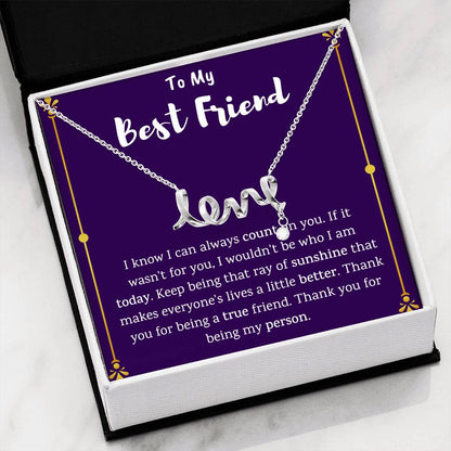 To My Best Friend Love Necklace