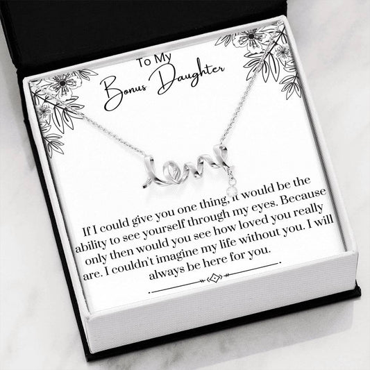 To My Bonus Daughter "Love" Necklace