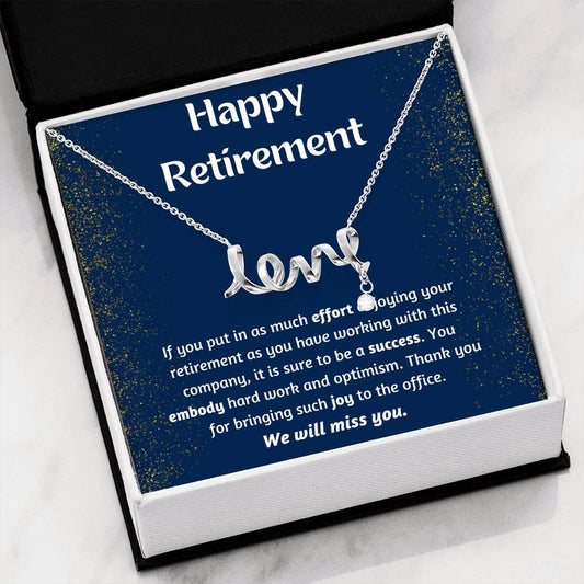 Happy Retirement Love Necklace