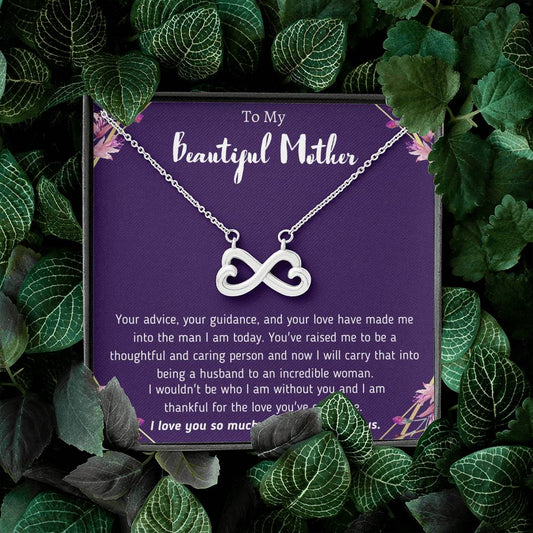 To My Beautiful Mother From Son Infinity Necklace