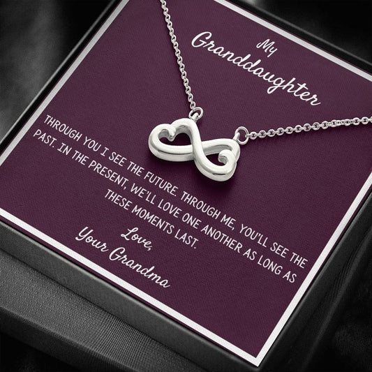 To My Granddaughter Past, Present and Future Infinity Necklace