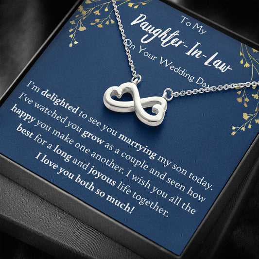 To My Daughter In Law On Your Wedding Day Infinity Necklace