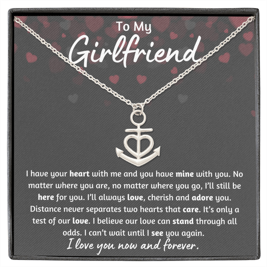 To My Girlfriend Anchor Necklace