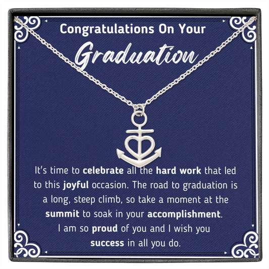 Congratulations On Your Graduation Anchor Necklace