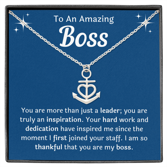 To An Amazing Boss Anchor Necklace