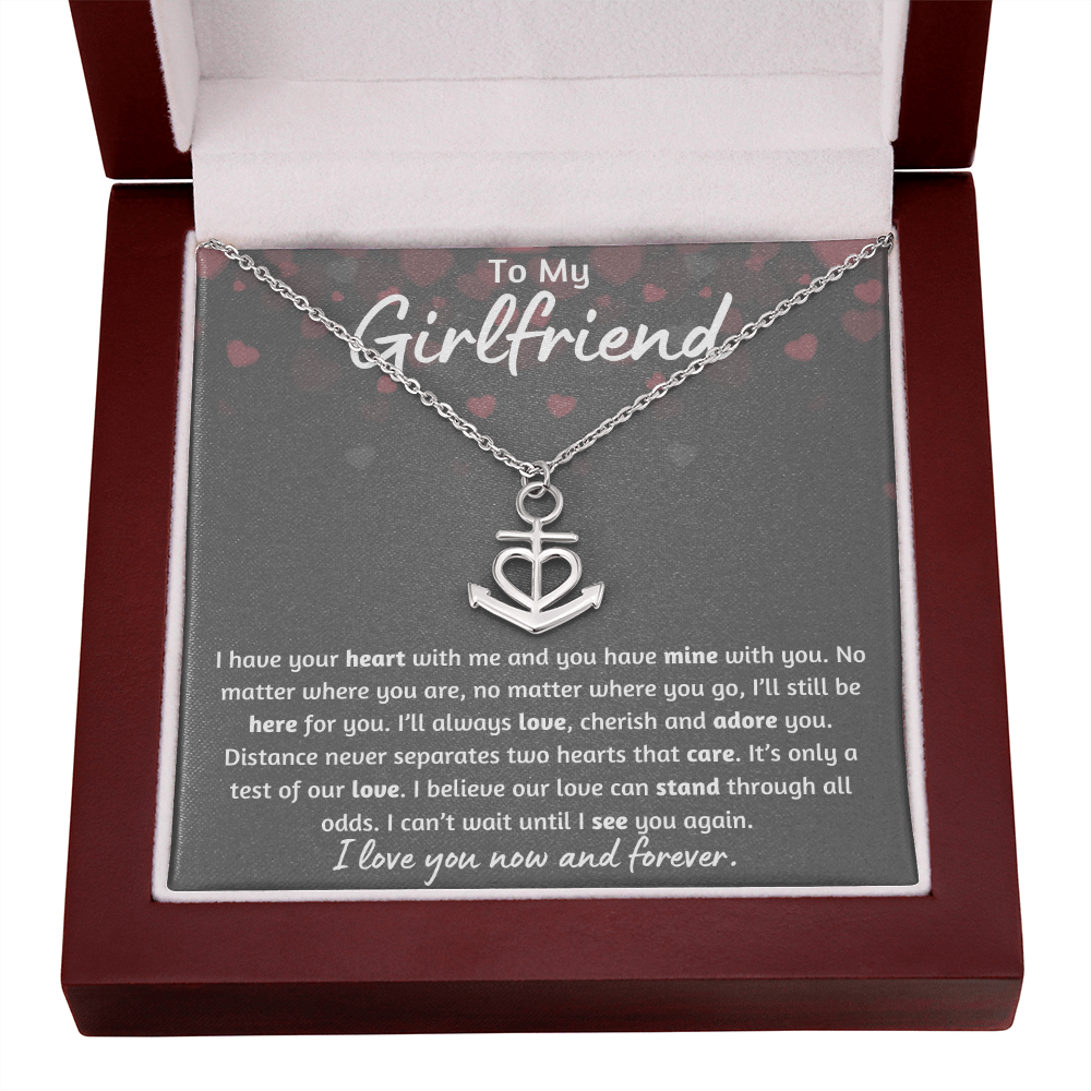 To My Girlfriend Anchor Necklace