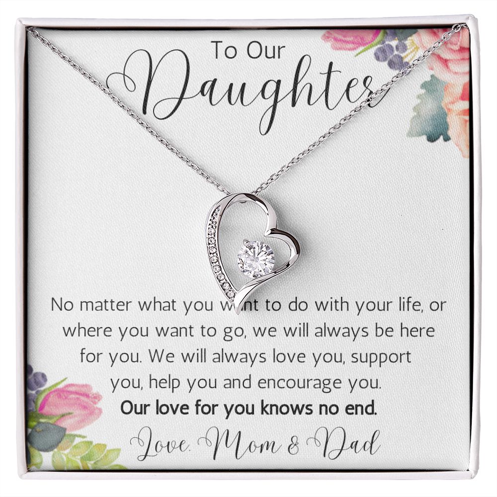 To Our Daughter Heart Necklace From Mom and Dad