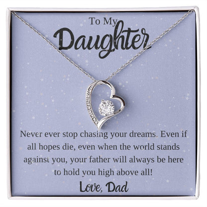 To My Daughter from Dad Heart Necklace