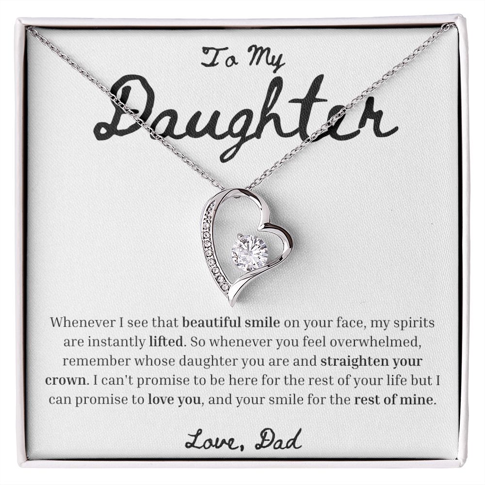 Daughter Beautiful Smile Heart Necklace