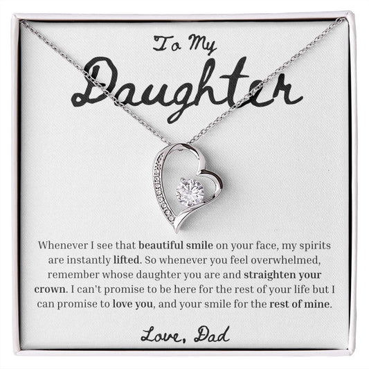 Daughter Beautiful Smile Heart Necklace