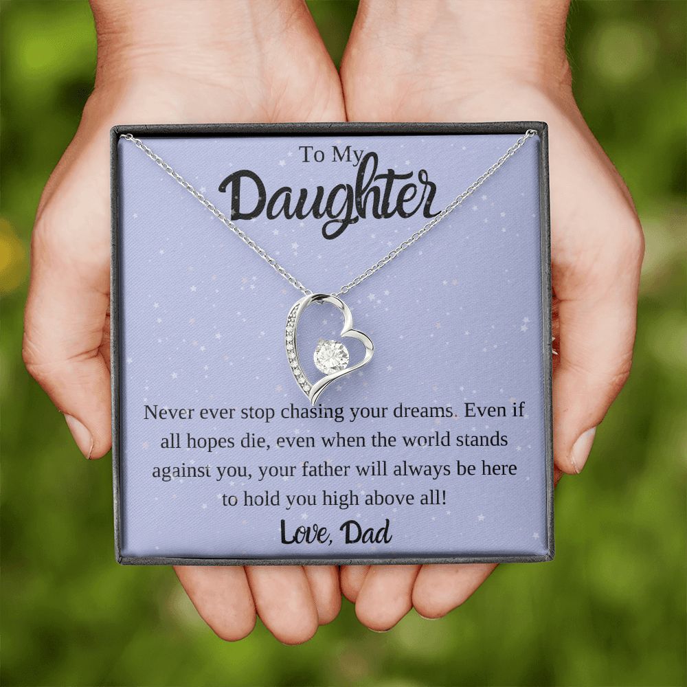 To My Daughter from Dad Heart Necklace