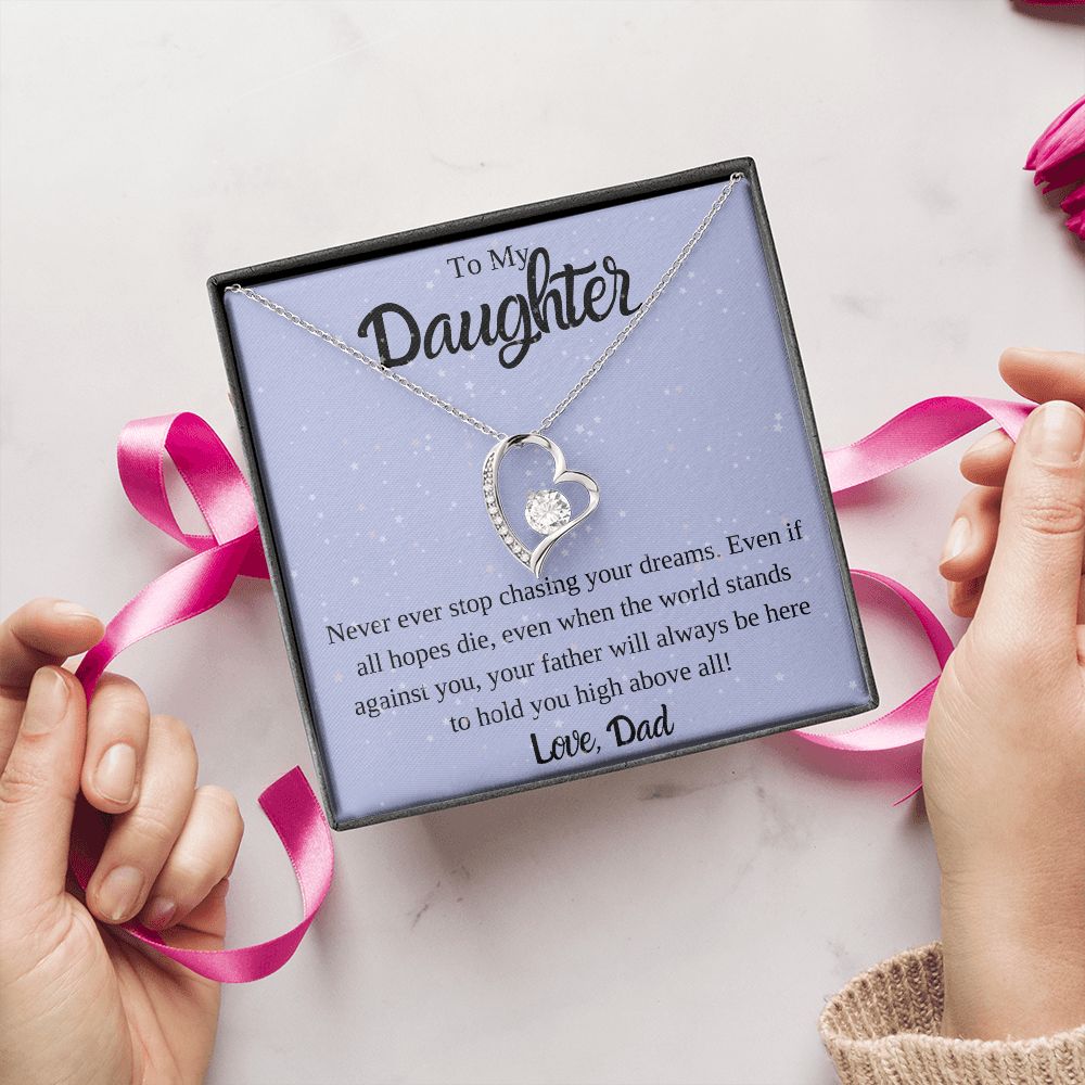 To My Daughter from Dad Heart Necklace