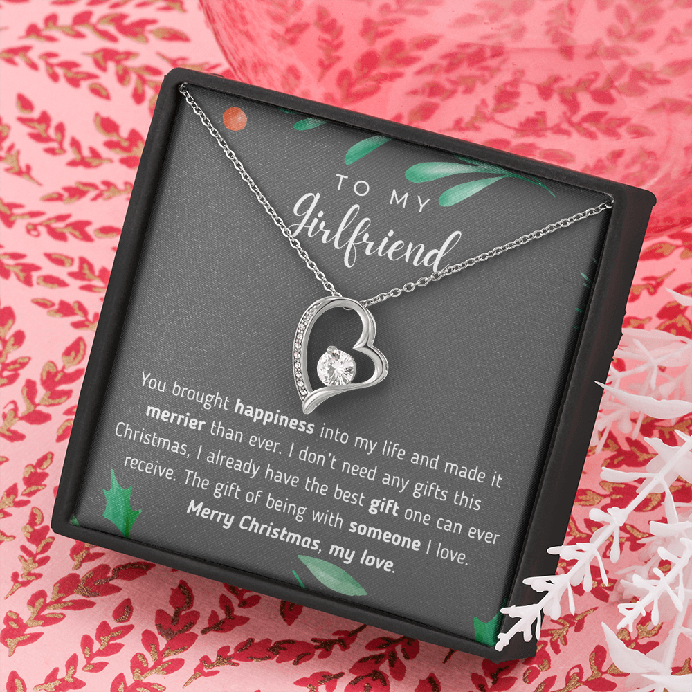 To My Girlfriend Heart Necklace Christmas Gift