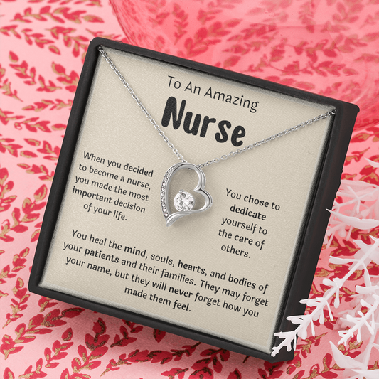 To An Amazing Nurse Heart Necklace
