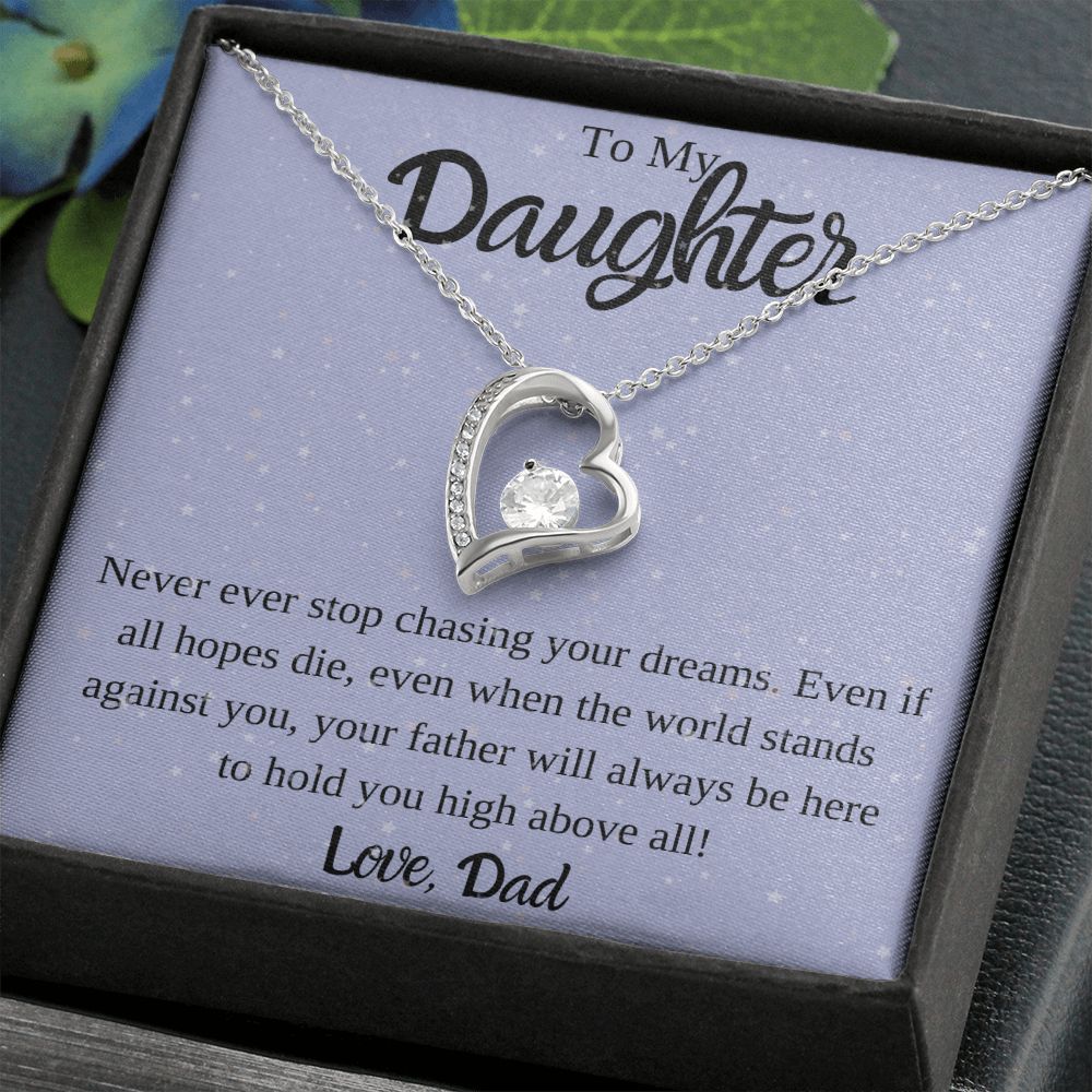 To My Daughter from Dad Heart Necklace