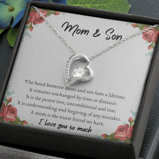 Mom and Son Heart Necklace