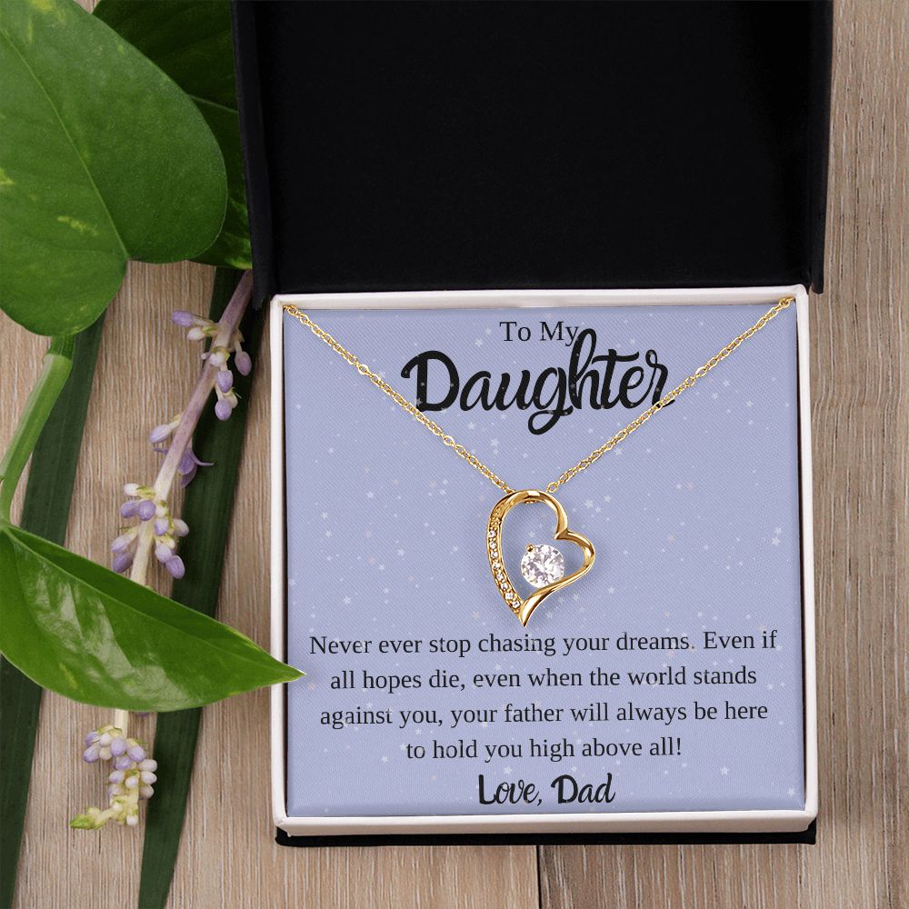 To My Daughter from Dad Heart Necklace