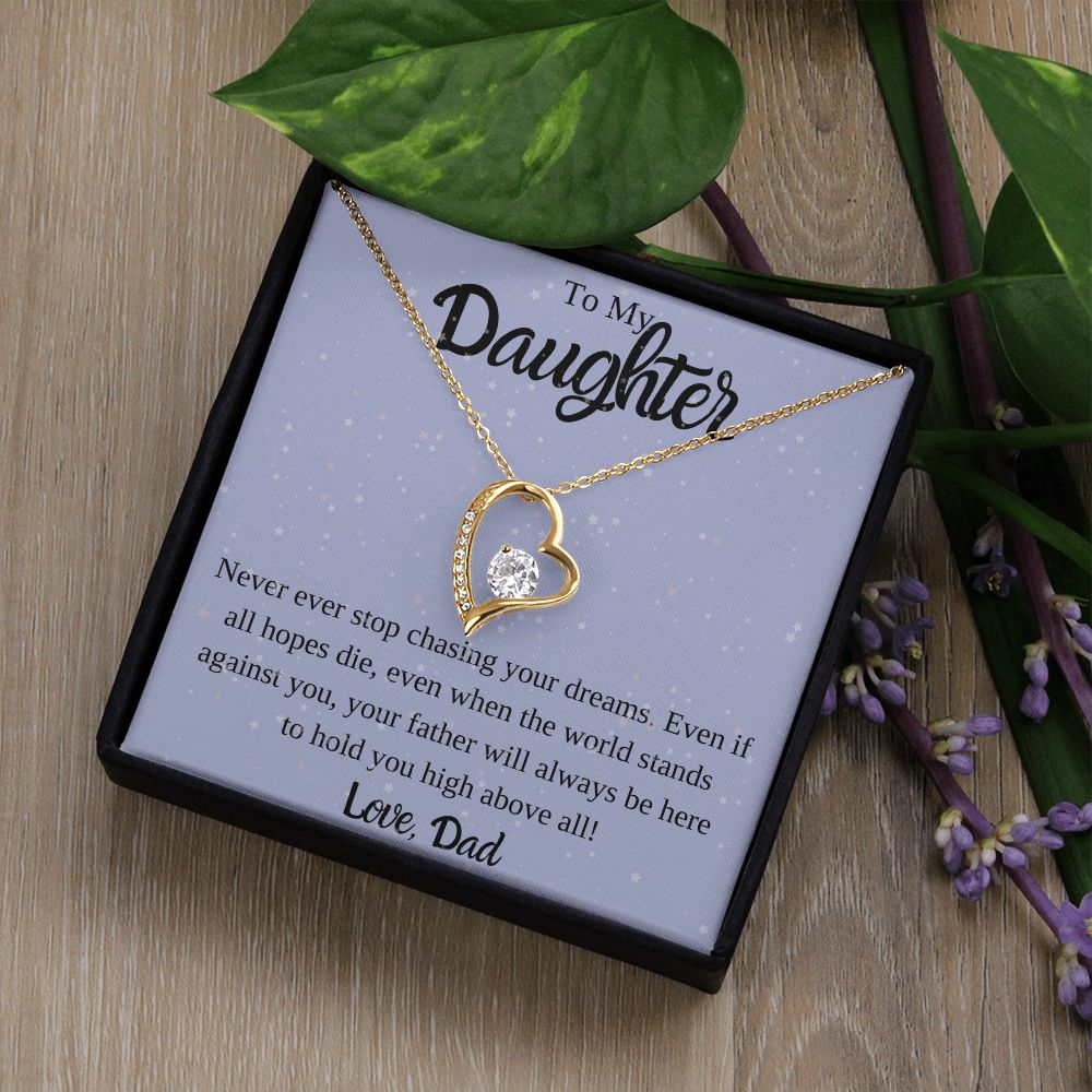 To My Daughter from Dad Heart Necklace