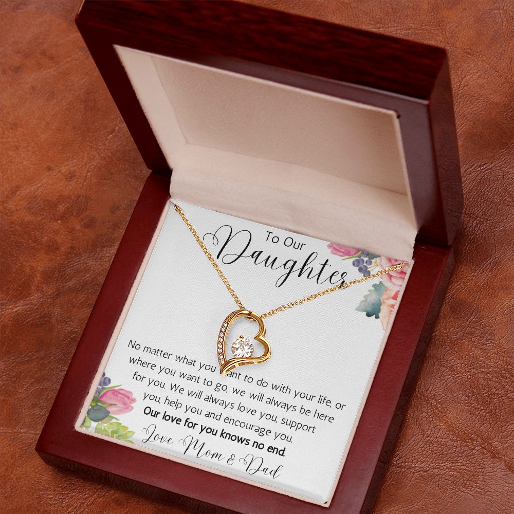 To Our Daughter Heart Necklace From Mom and Dad