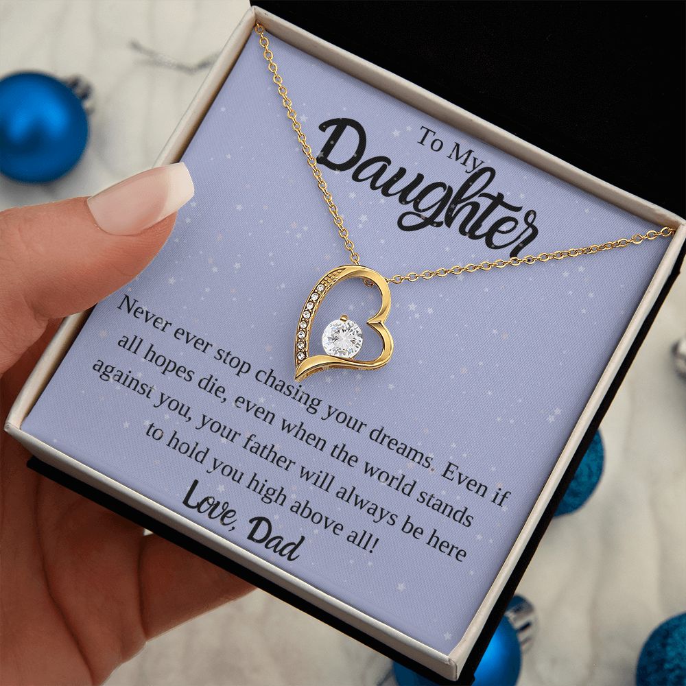 To My Daughter from Dad Heart Necklace