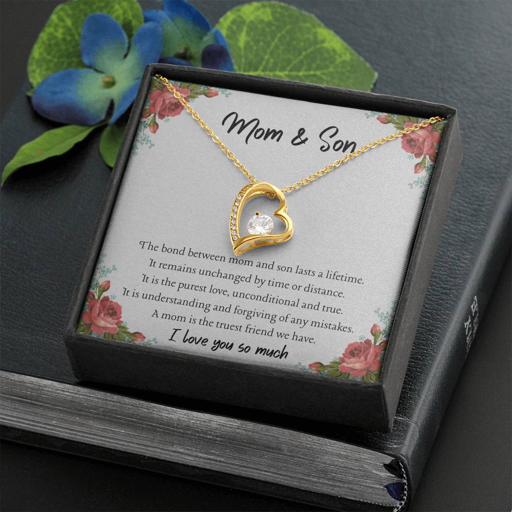 Mom and Son Heart Necklace