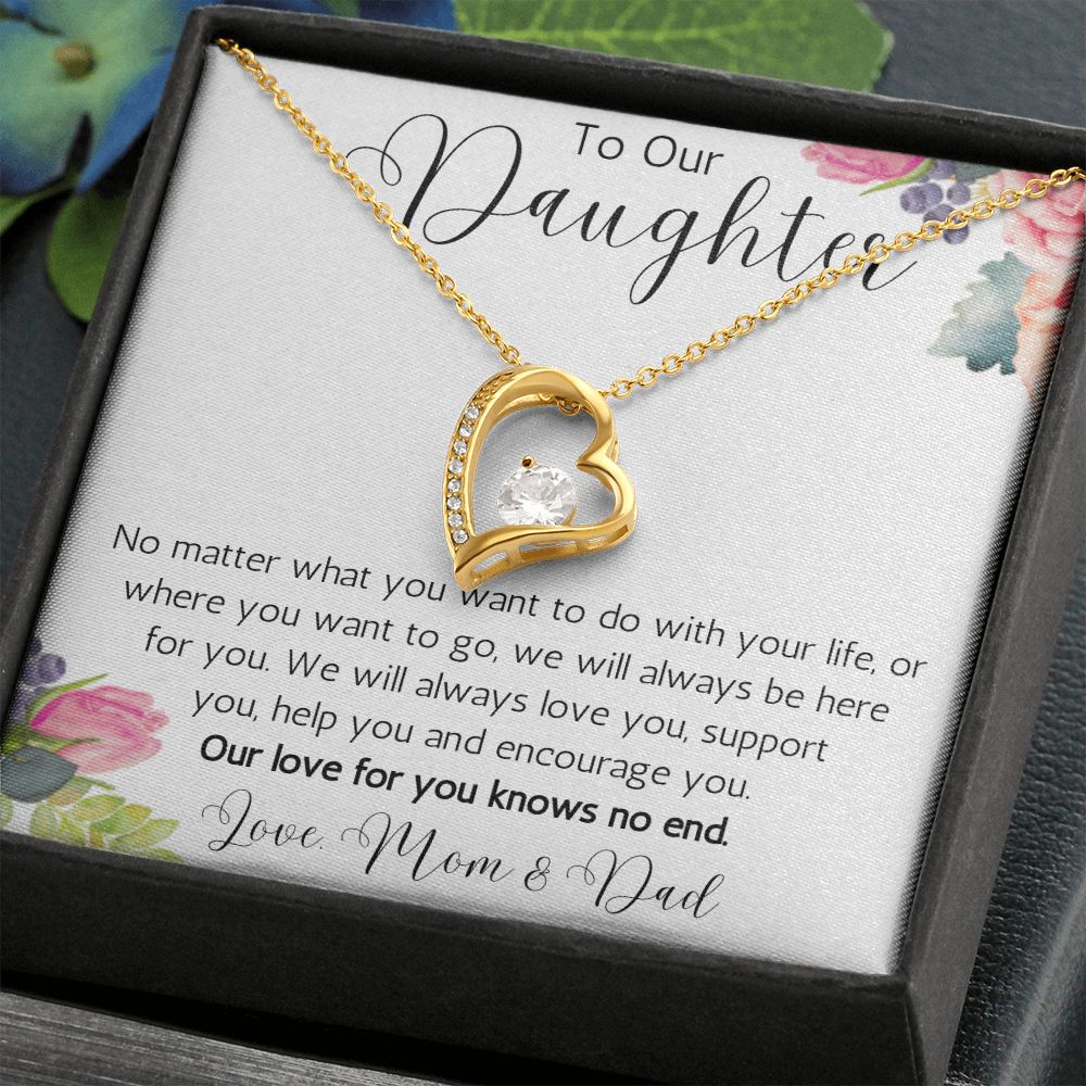 To Our Daughter Heart Necklace From Mom and Dad