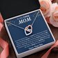 To My Caring Mom Interlocking Hearts Necklace from Son