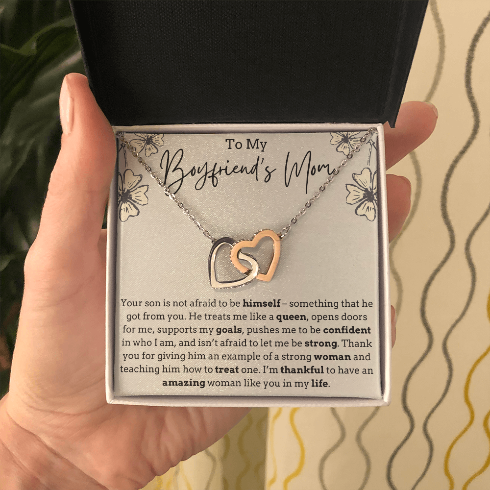 To My Boyfriend's Mom Interlocking Hearts Necklace