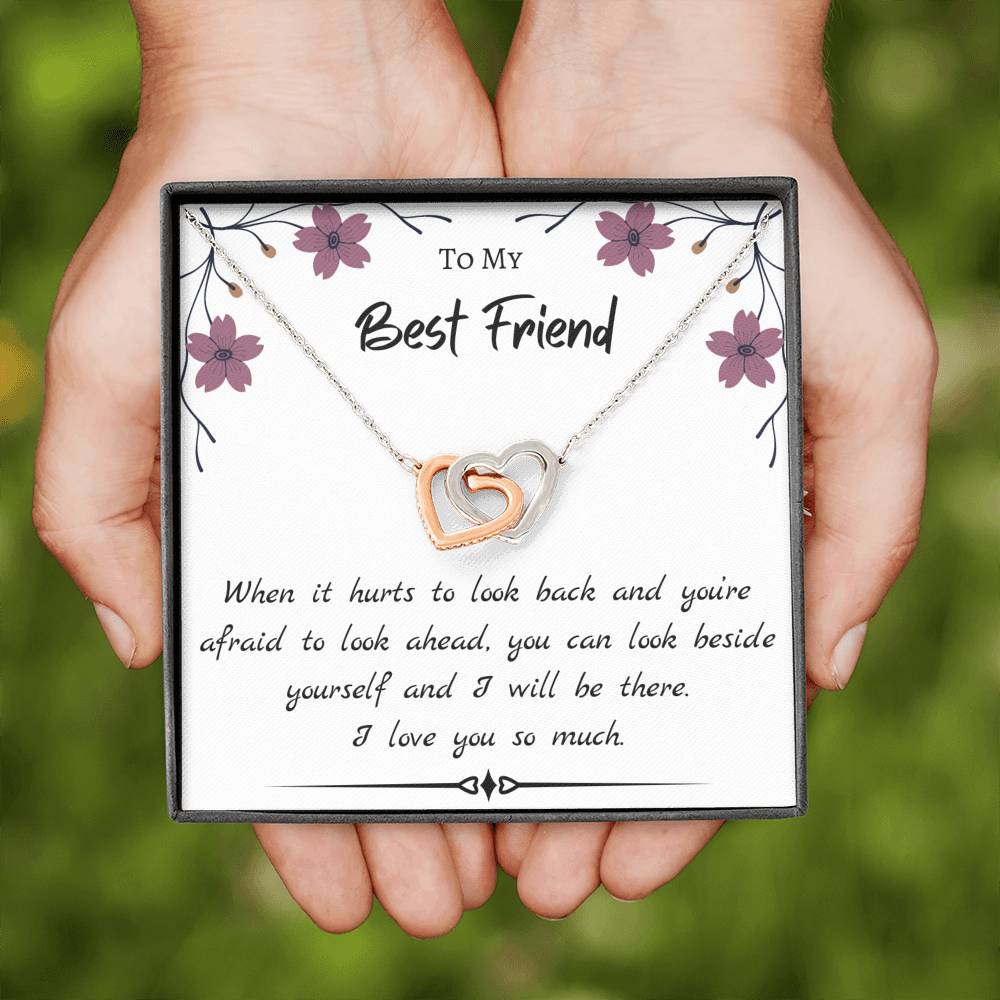 To My Best Friend Interlocking Hearts Necklace