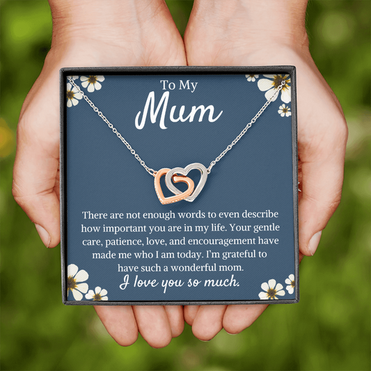 To My Mum Interlocking Hearts Necklace
