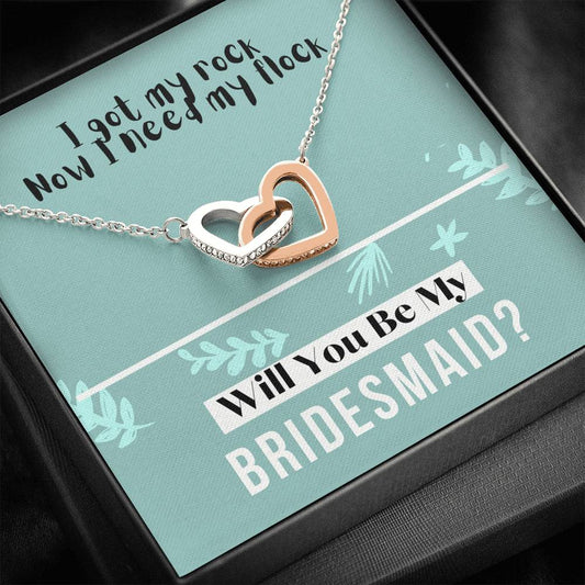 Bridesmaid Proposal Interlocking Hearts Necklace