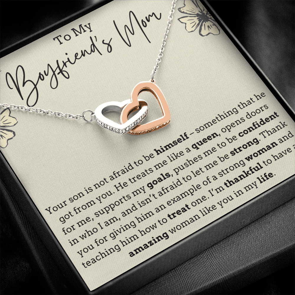 To My Boyfriend's Mom Interlocking Hearts Necklace