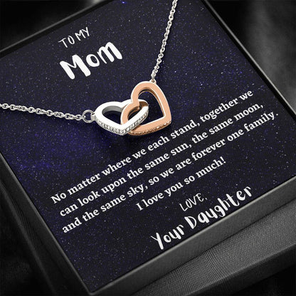 To My Mom Interlocking Hearts Necklace