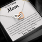 To My Caring Mom From Son Interlocking Hearts Necklace