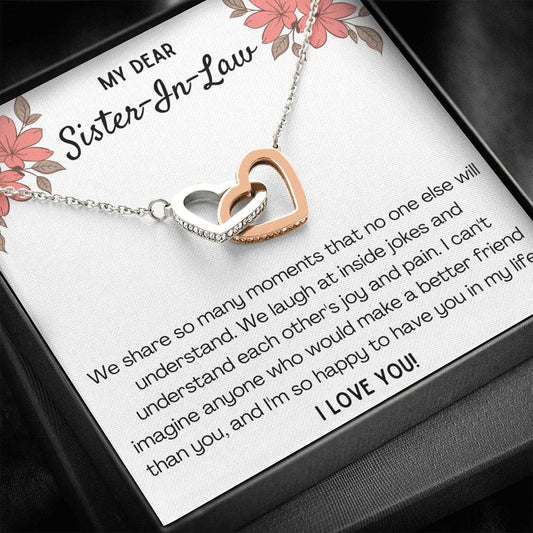 To My Sister-In-Law Interlocking Hearts Necklace