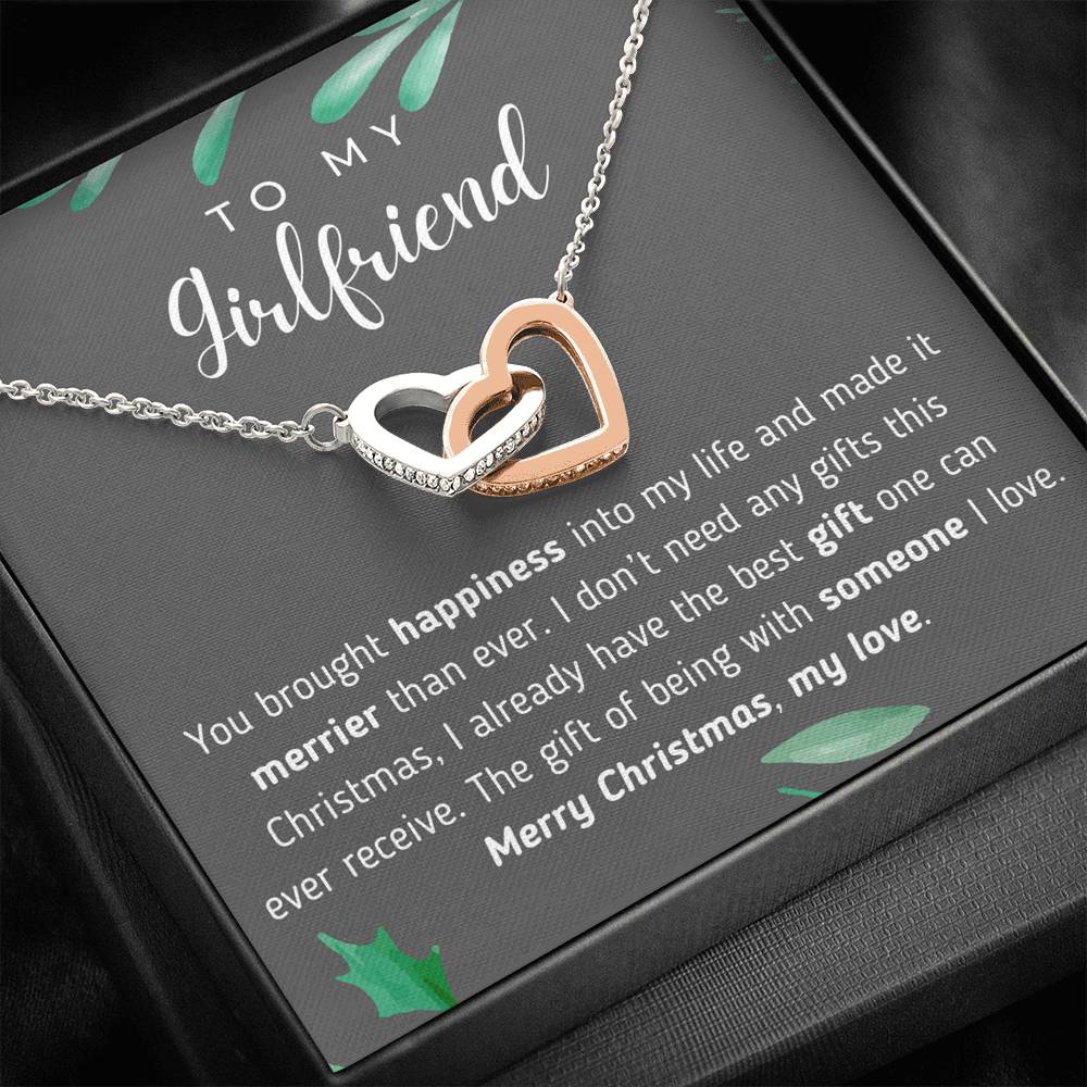 To My Girlfriend Interlocking Hearts Christmas Gift