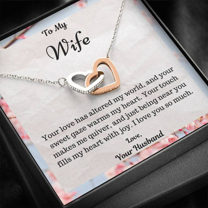 To My Wife Interlocking Hearts Necklace