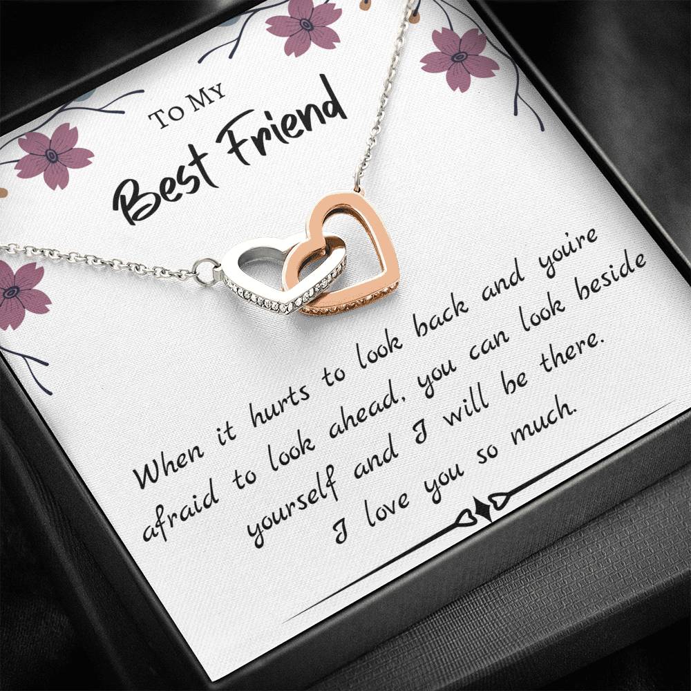 To My Best Friend Interlocking Hearts Necklace